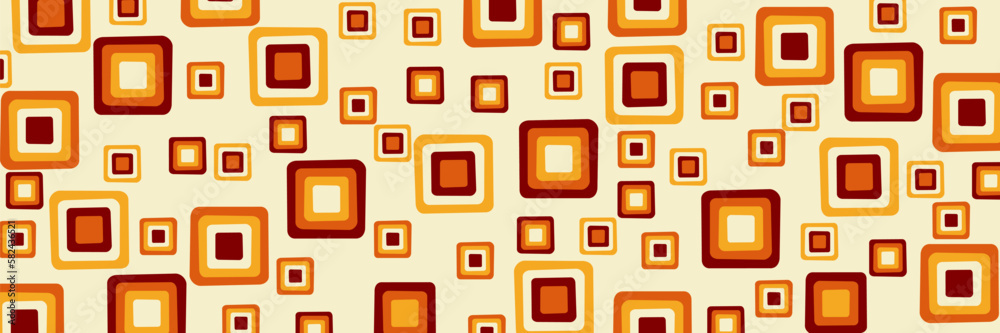 Vektorgrafik Hintergrund mit Quadraten im Retro-Stil der 70er Jahre.