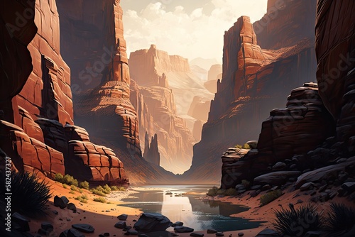Canyon sunrise in the desert