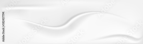 White texture 3D volumetric fabric folds, white waves for web design. Background for wedding card or flyer. 