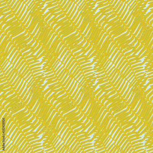 A simple pattern of tropical yellow leaves on a blue background.