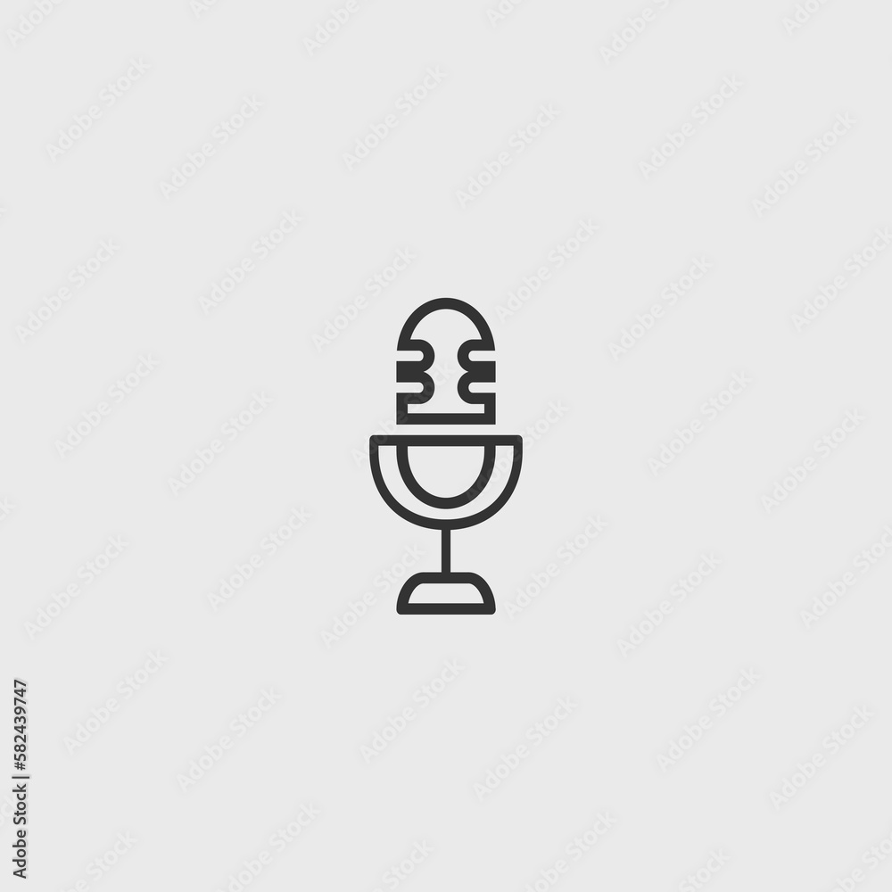 Microphone vector icon illustrator sign Microphone vector icon illustrator sign
