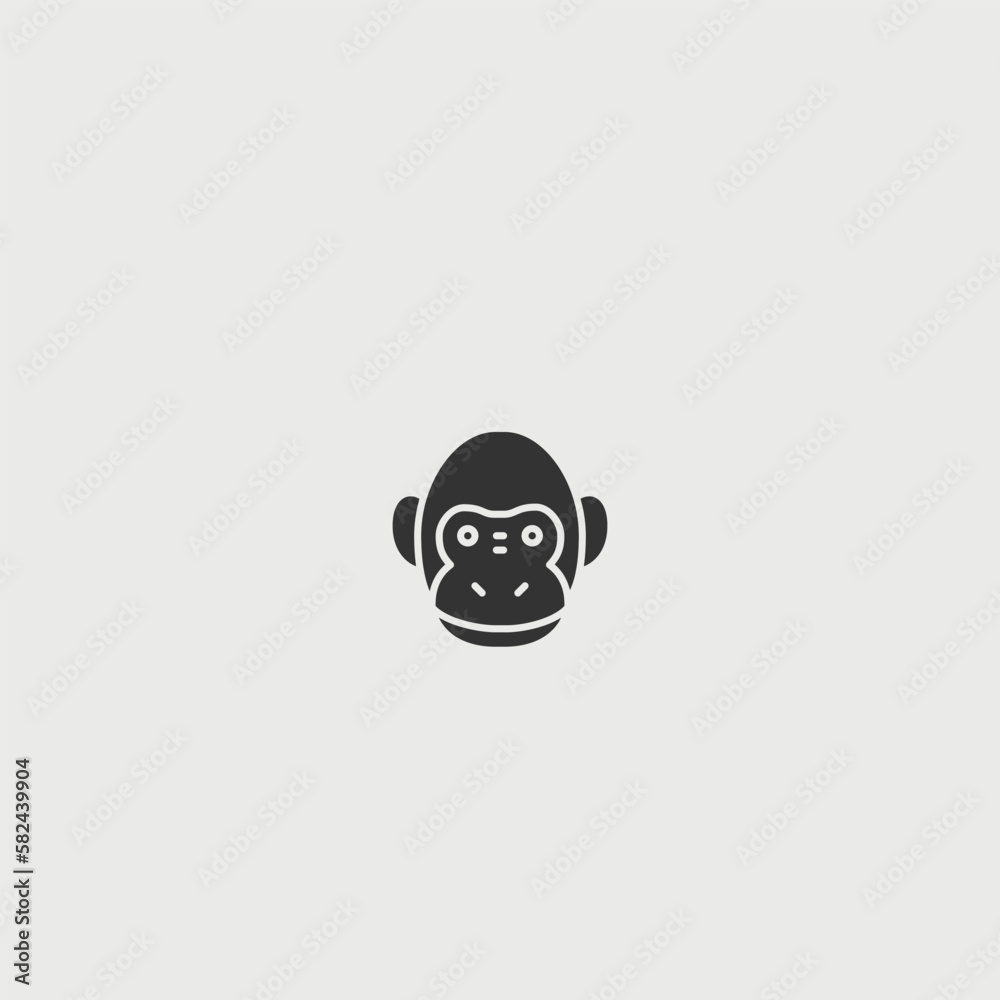 Monkey vector icon illustrator sign
