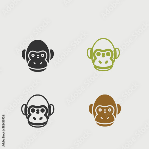 Monkey vector icon illustrator sign