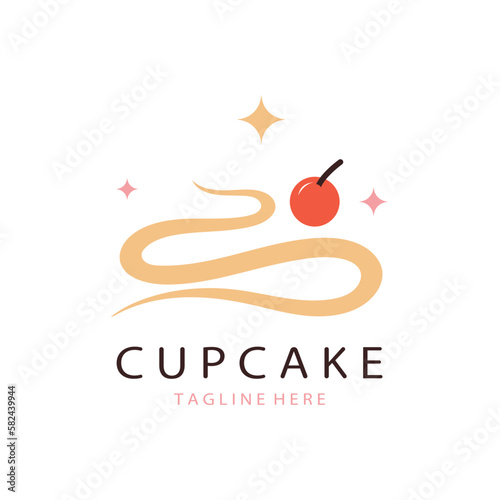 Cupcake Logo design vector illustration template. Cupcake bakery icon.cake store,caker shop ,vector