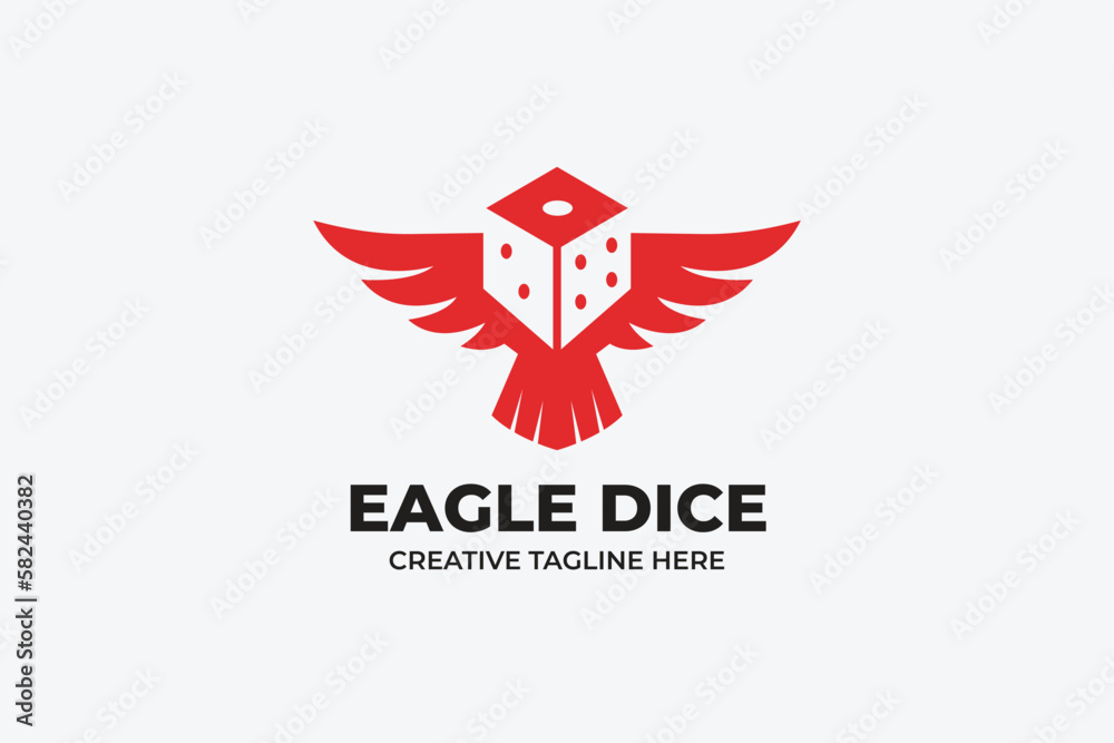 Fototapeta premium Eagle Dice Logo in Red Color