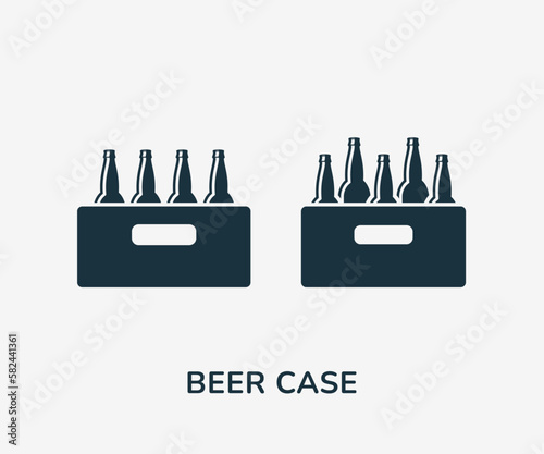 Beer Case vector icon symbol. Beer crates vector icon