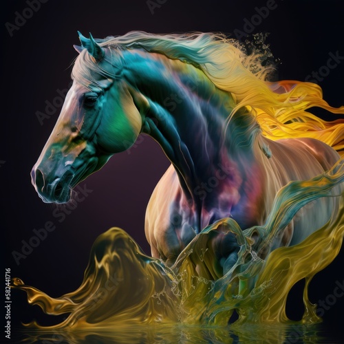 Colorful Dissolution  A Stunning Portrait of a Horse