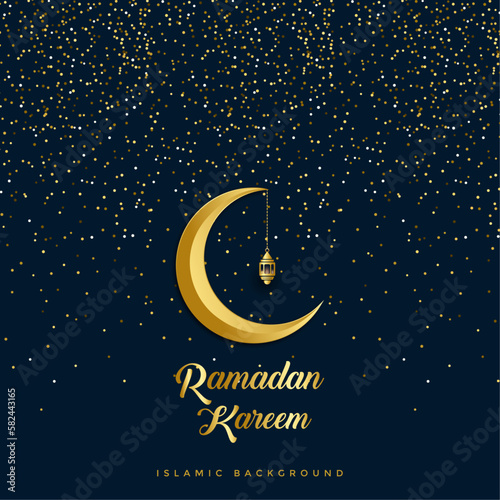 elegant gold eid festival greeting design, ramadan kareem background