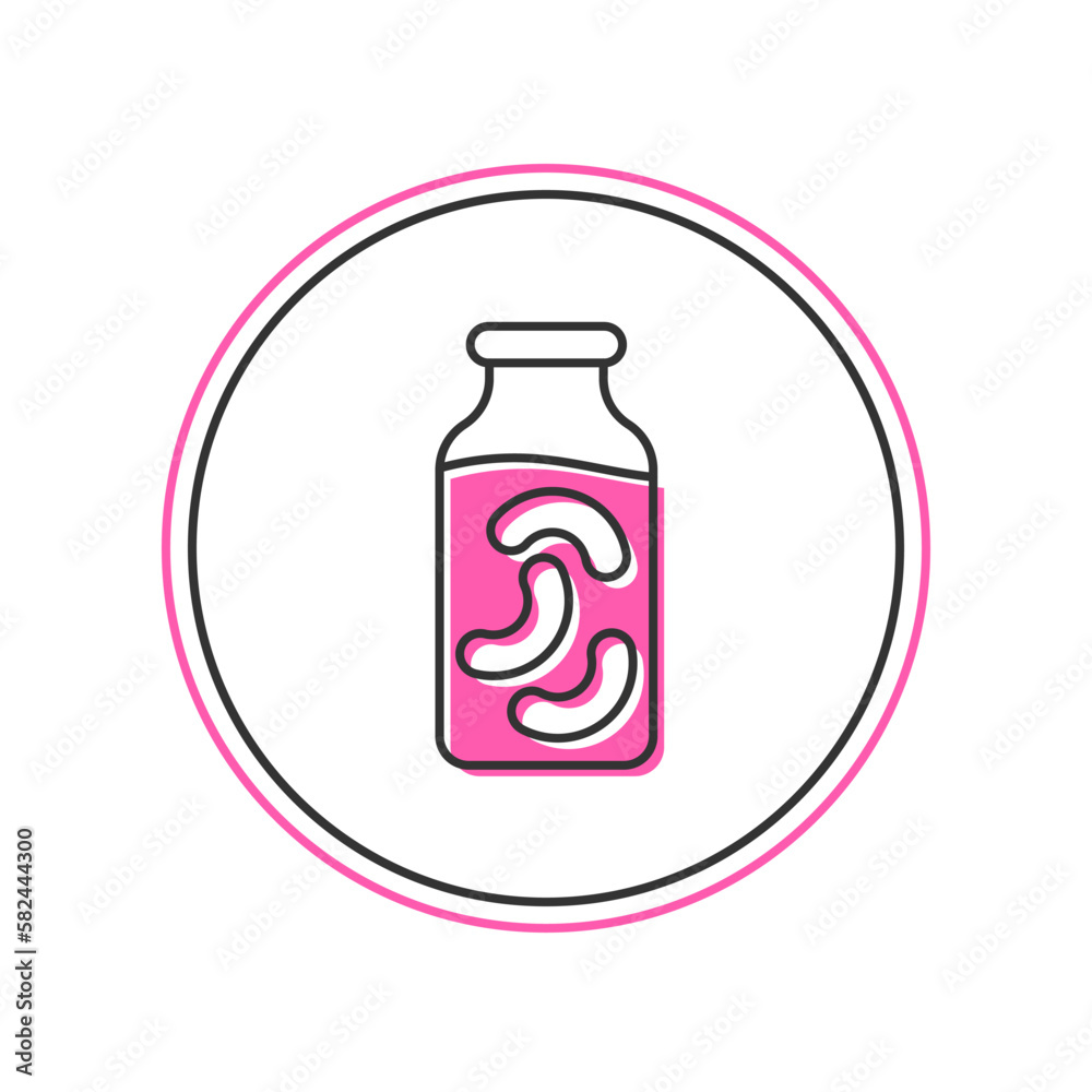 Filled outline Pickled cucumbers in a jar icon isolated on white background. Vector