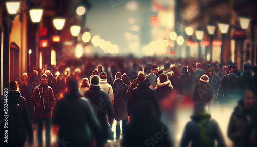 People crowds on street. © PaulShlykov