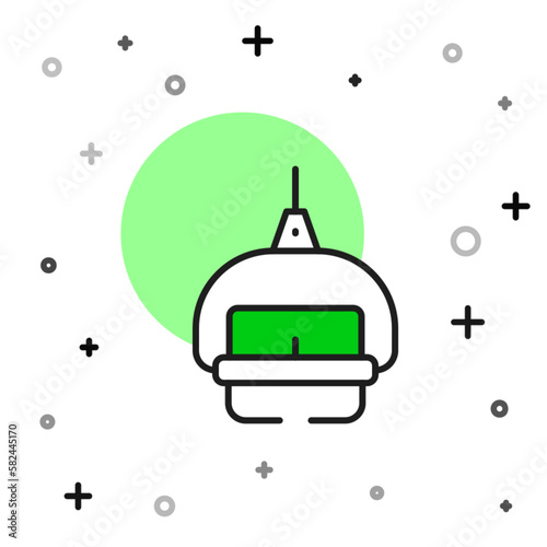 Filled outline Ski lift icon isolated on white background. Vector