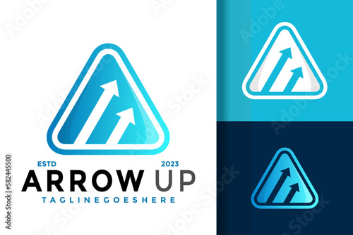 Letter A Arrow Up logo vector icon illustration