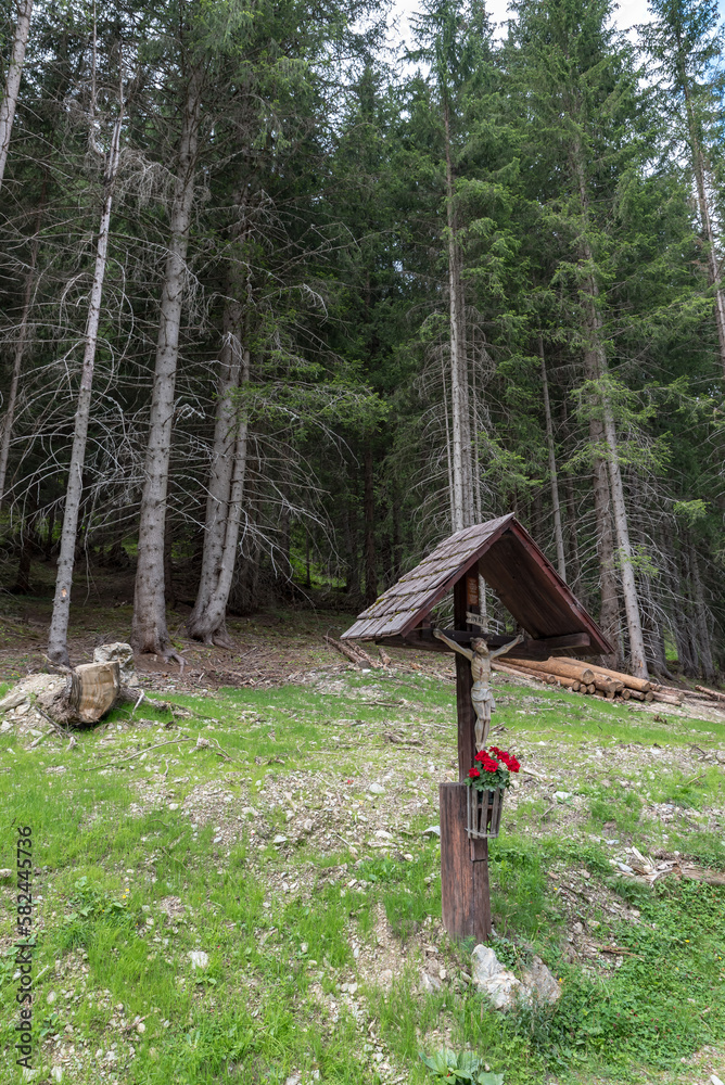 Wooden crucifix Val Venosta, South Tyrol Italy Wooden crucifix Val Venosta, South Tyrol Italy