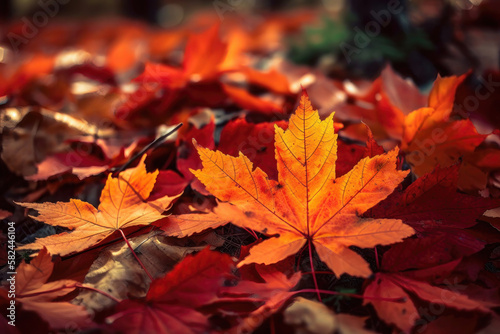 Autumn Palette. Vibrant colors leaves. Generative Ai