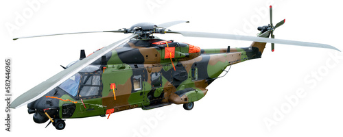 helicoptère de l'armée sur fond transparent