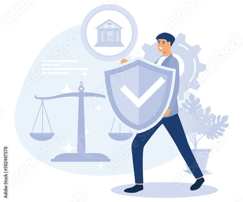 Employee performance concept. Quality work, accountability and discipline, experienced worker. flat vector modern illustration 