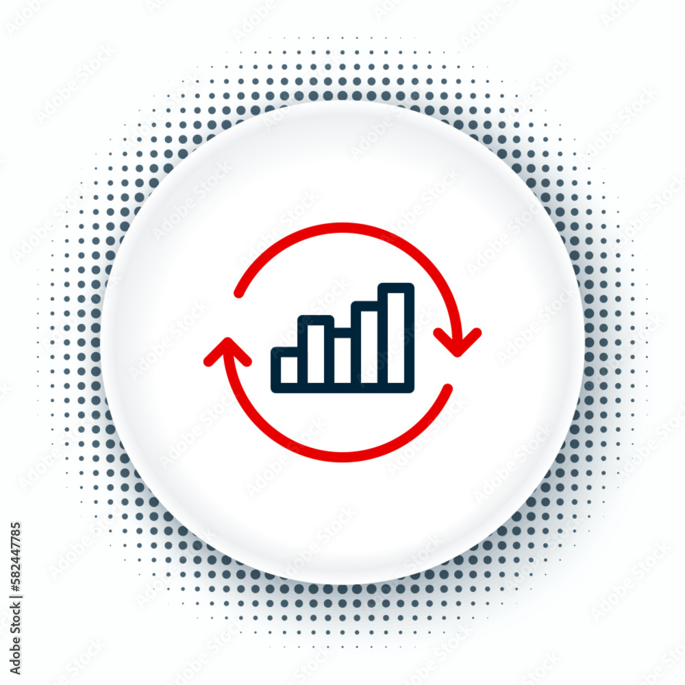 Line Pie chart infographic icon isolated on white background. Diagram chart sign. Colorful outline concept. Vector Line Pie chart infographic icon isolated on white background. Diagram chart sign. Colorful outline concept. Vector