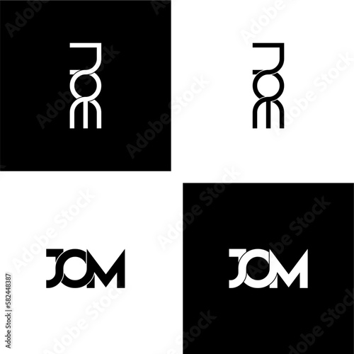 jom typography letter monogram logo design set photo