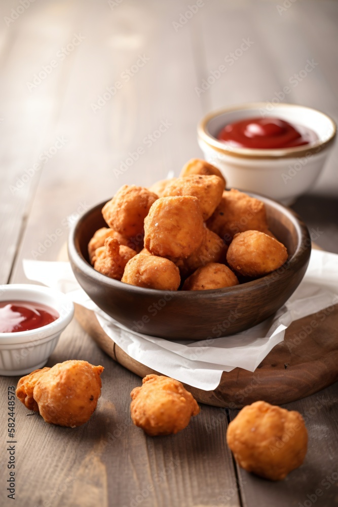 Beignets de poisson façon accra, cuisine gourmande et simple, illustration culinaire, ia générative 3 Beignets de poisson façon accra, cuisine gourmande et simple, illustration culinaire, ia générative 3