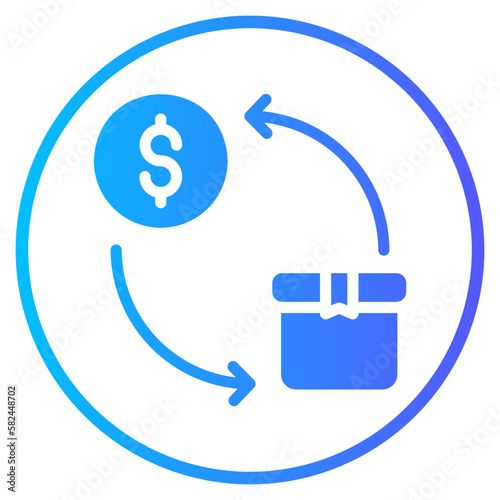 cash on delivery gradient icon