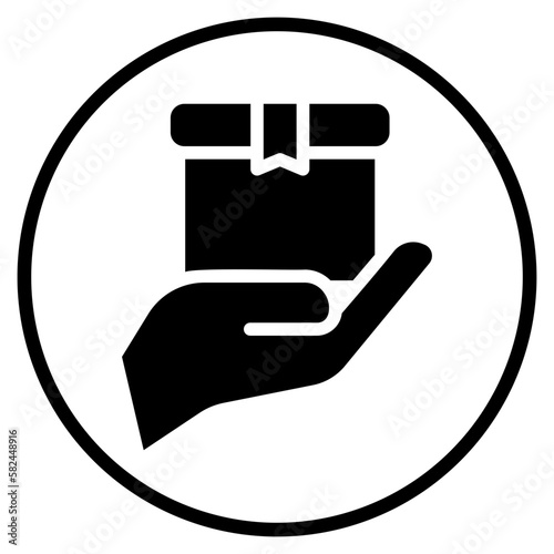 delivery box glyph icon
