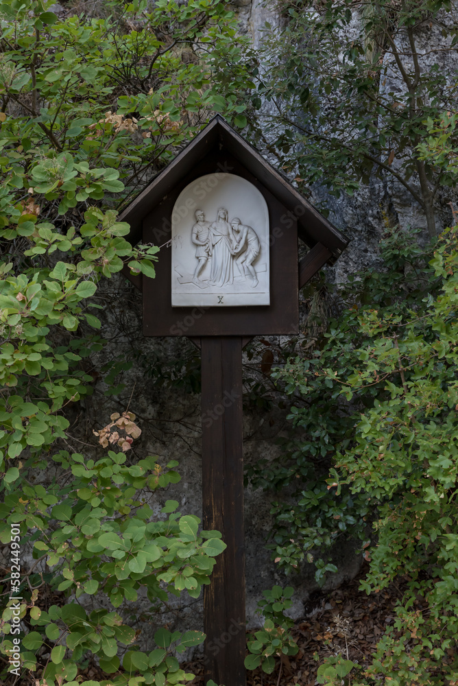 Temple of Valadier hidden in the Frasassi gorge Ancona Italy