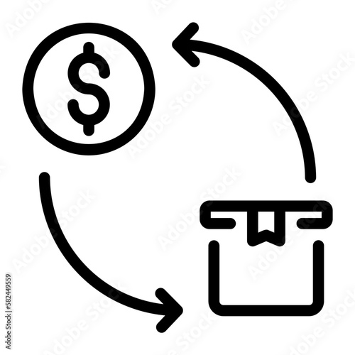cash on delivery line icon