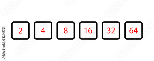 Game dice set isolated on white background. Set of dice in flat and linear design from one to six