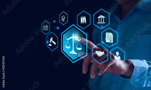 Obraz na płótnie Legal advice for digital technologies, business, finance, intellectual property