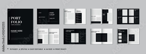 Portfolio magazine template design, 16 pages Fashion magazine and a4 architecture portfolio design