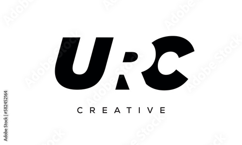 URC letters negative space logo design. creative typography monogram vector	 photo