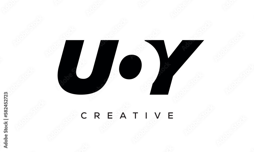 UOY letters negative space logo design. creative typography monogram vector UOY letters negative space logo design. creative typography monogram vector