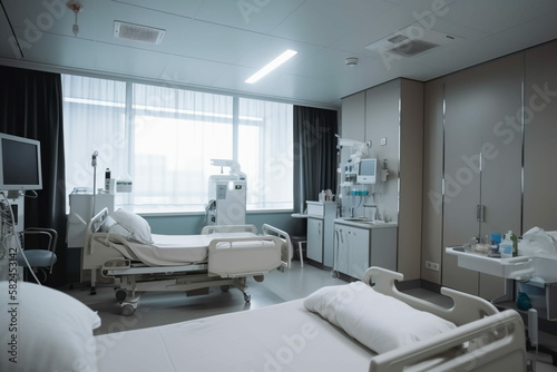 bright hospital room  medical equipment  science and health  upbeat