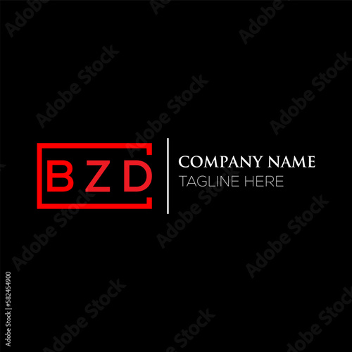 BZD letter logo design on black background. BZD creative initials letter logo concept. BZD letter design. BZD letter design on black background. BZD logo vector.
 photo