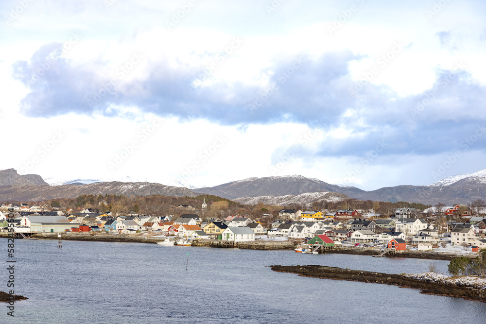 View from Brønnøysund bridge, Helgeland coast, Norway
