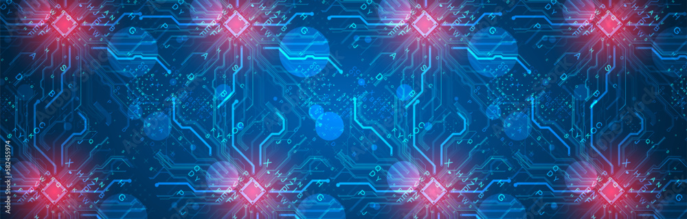Fototapeta premium CPU concept. Circuit board. Technology background.