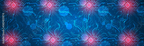 CPU concept. Circuit board. Technology background.