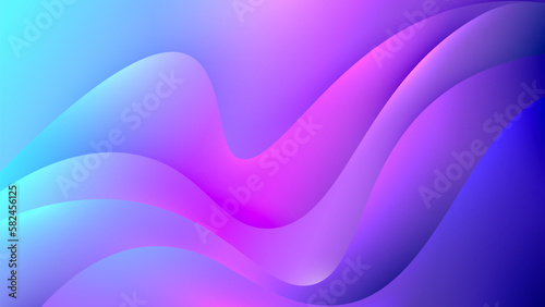 Vibrant wave background. Blue and pink color illustration.