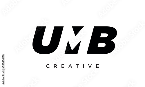 UKB letters negative space logo design. creative typography monogram vector 