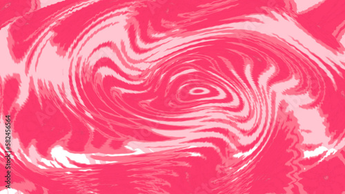 pink background with a white blend of abstract shapes
