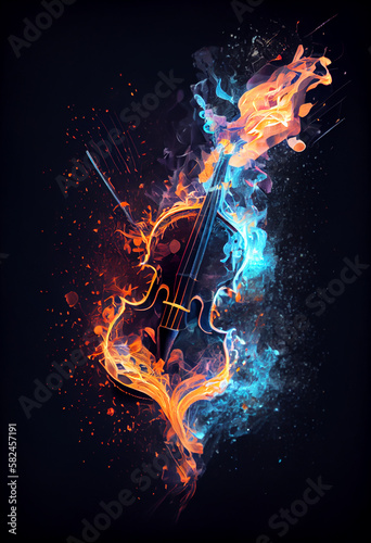 Modern Violin in on Fire