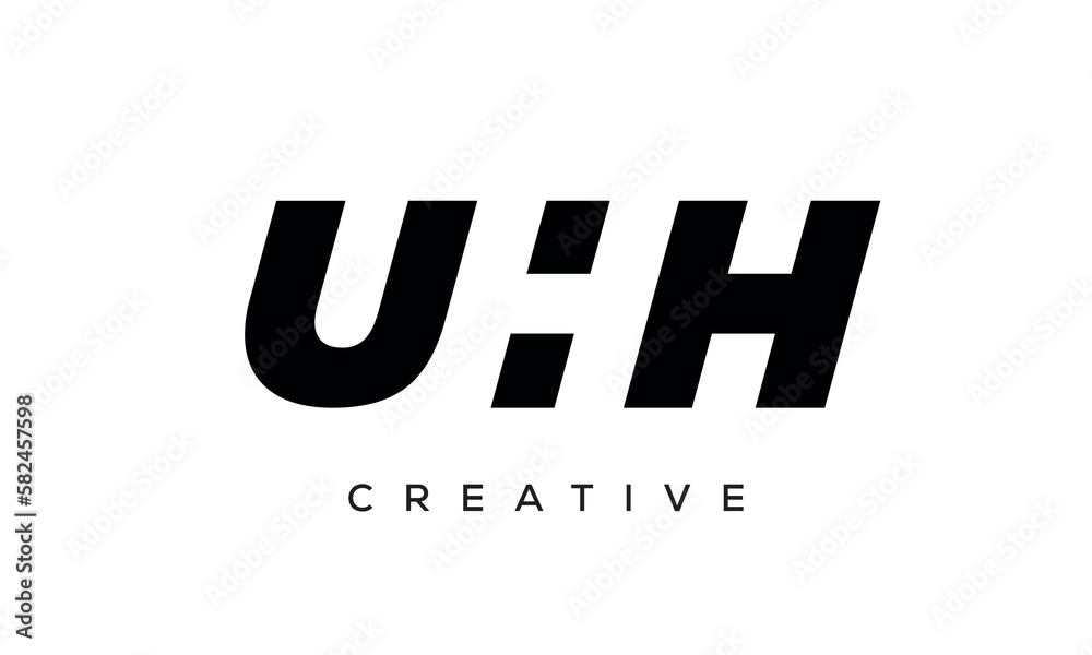 UHH letters negative space logo design. creative typography monogram vector	