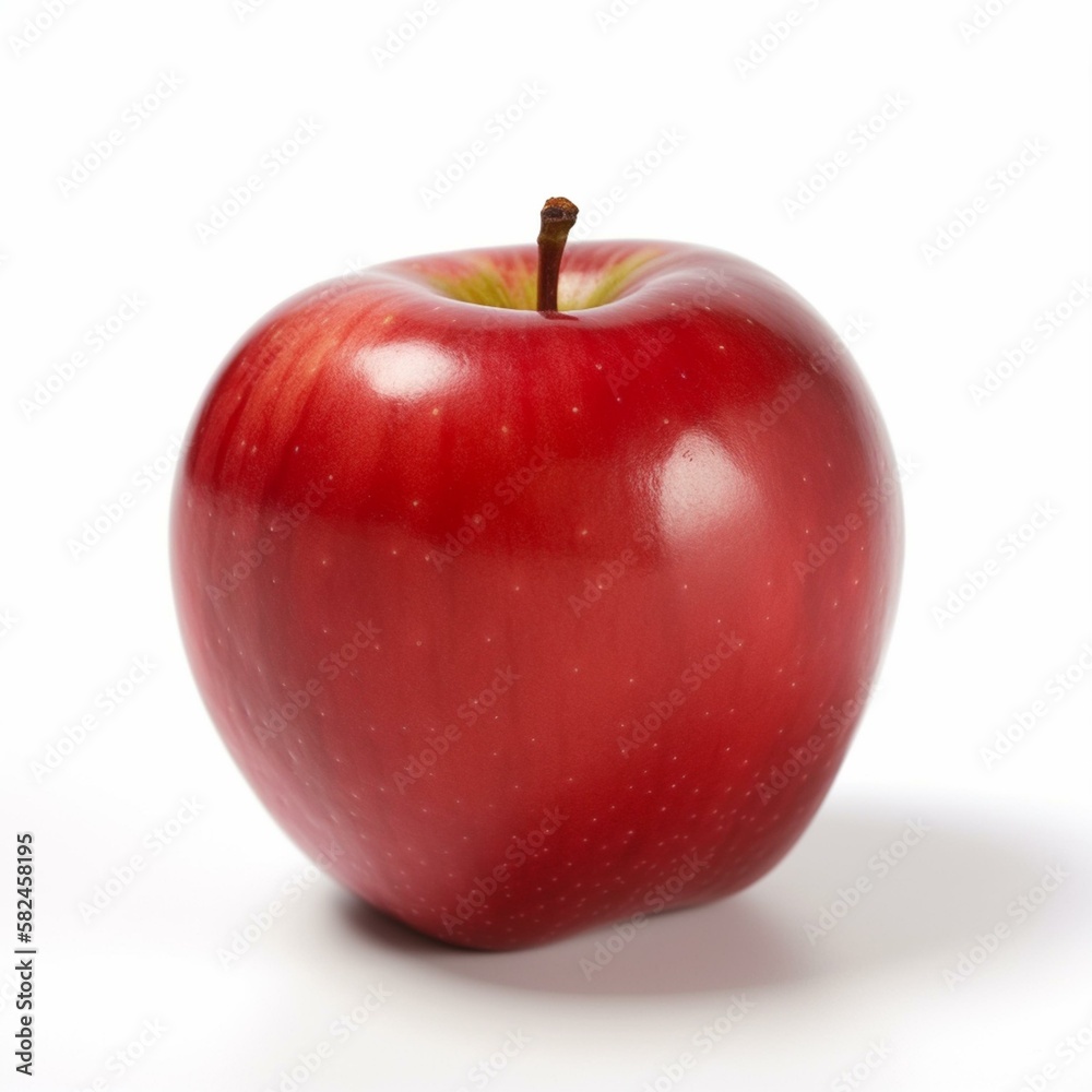 An isolated single red apple on a white background Generative AI An isolated single red apple on a white background Generative AI