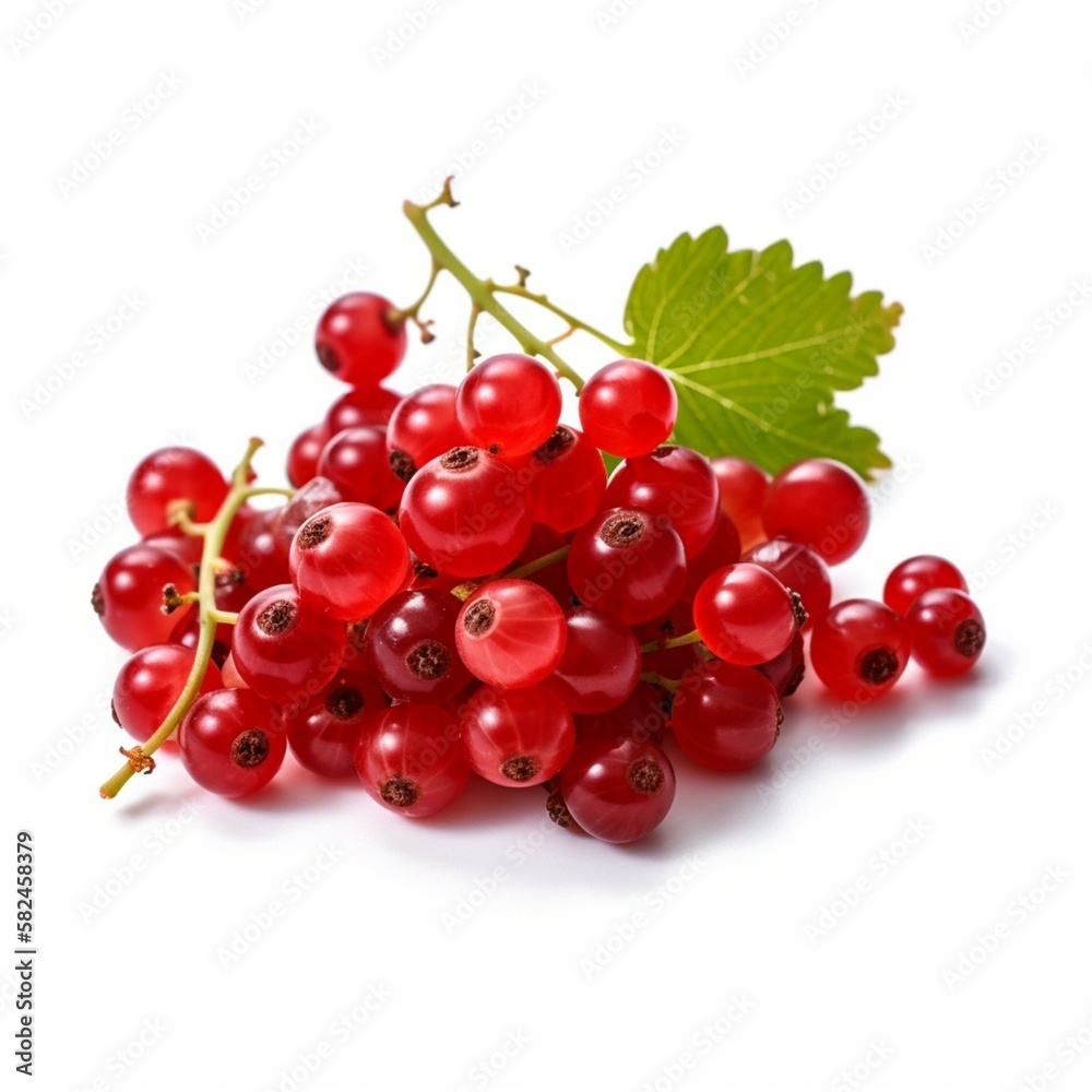 An isolated cluster of currants on a white background Generative AI An isolated cluster of currants on a white background Generative AI