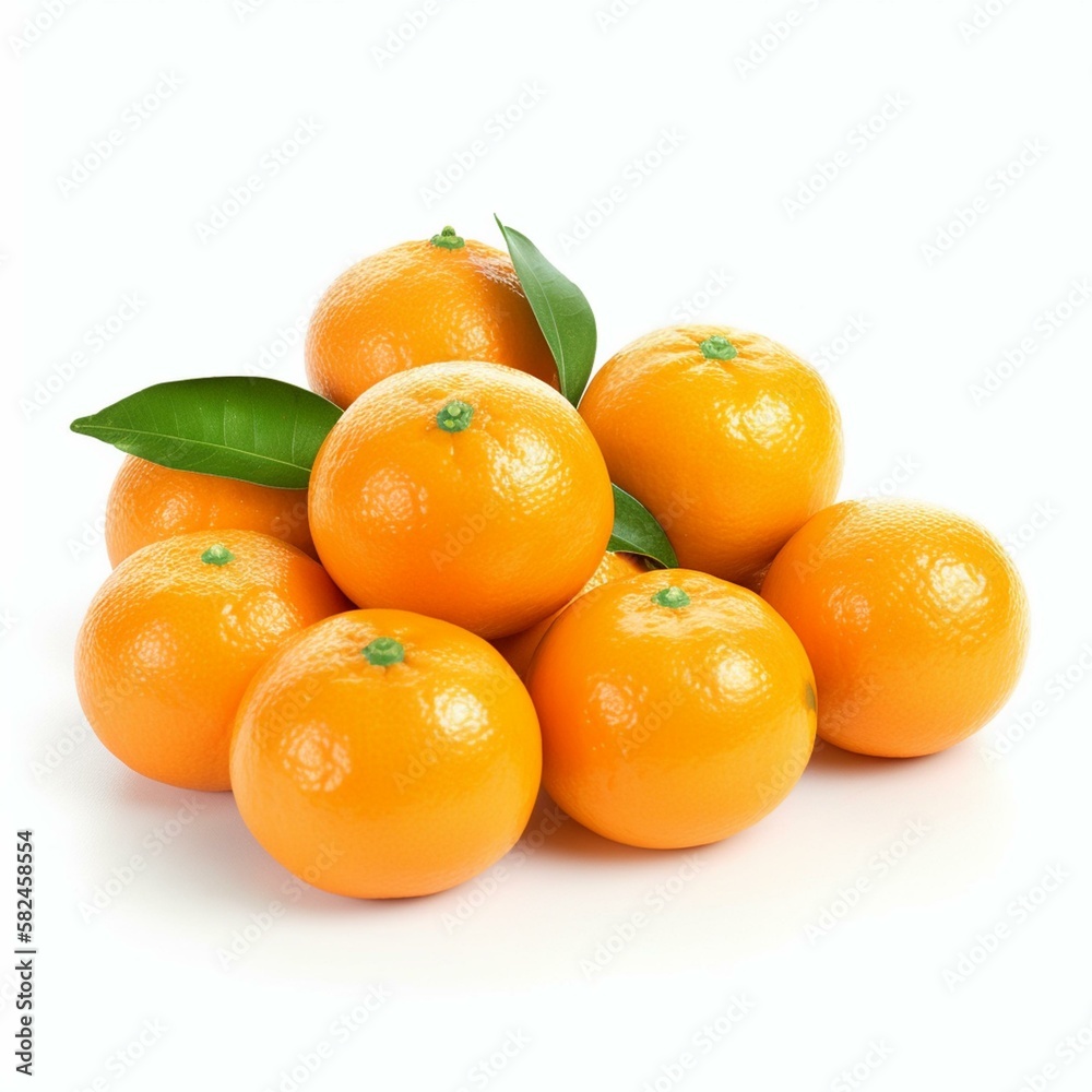 An isolated bunch of clementines on a white background Generative AI An isolated bunch of clementines on a white background Generative AI
