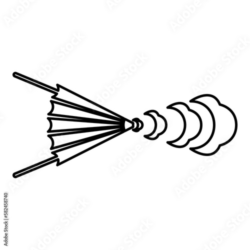 Bellows blacksmith wind vintage contour outline line icon black color vector illustration image thin flat style