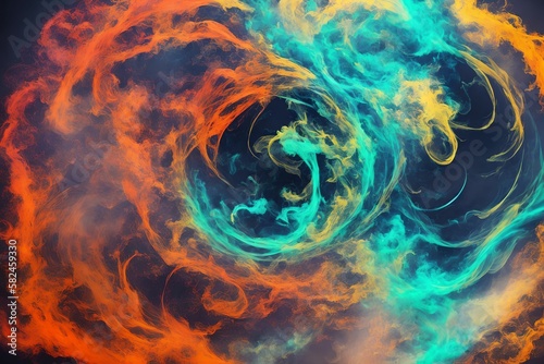 abstract colorful smoke cloud in the air, generative art by A.I