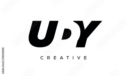 UDY letters negative space logo design. creative typography monogram vector 