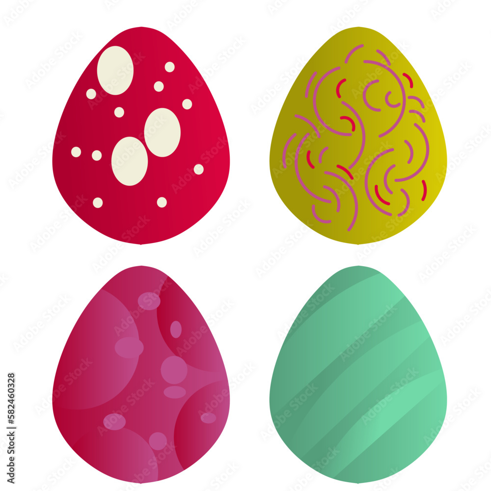 Set Of Colorful Easter Eggs design. Easter design element Set Of Colorful Easter Eggs design. Easter design element