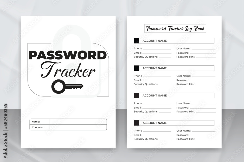 Password Tracker Logbook Template to Organize your password notebook With KDP Interior design Password Tracker Logbook Template to Organize your password notebook With KDP Interior design